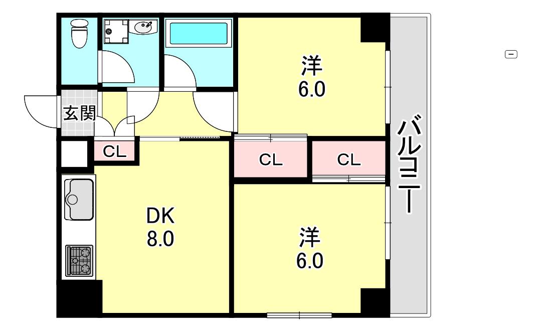 サイレンスI(2DK/3階)の間取り写真