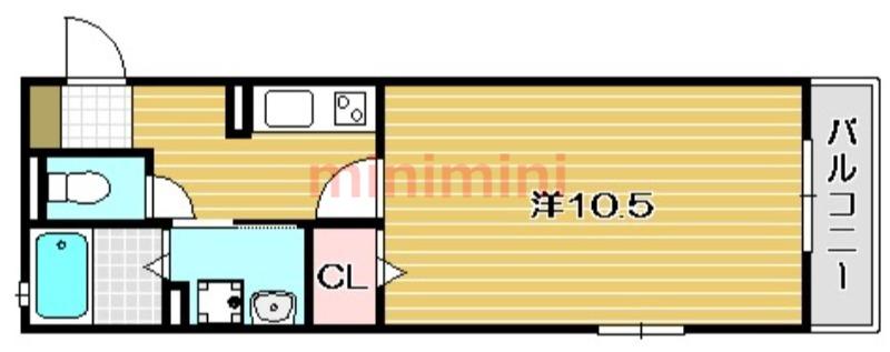 パセオ寿(1K/1階)の間取り写真