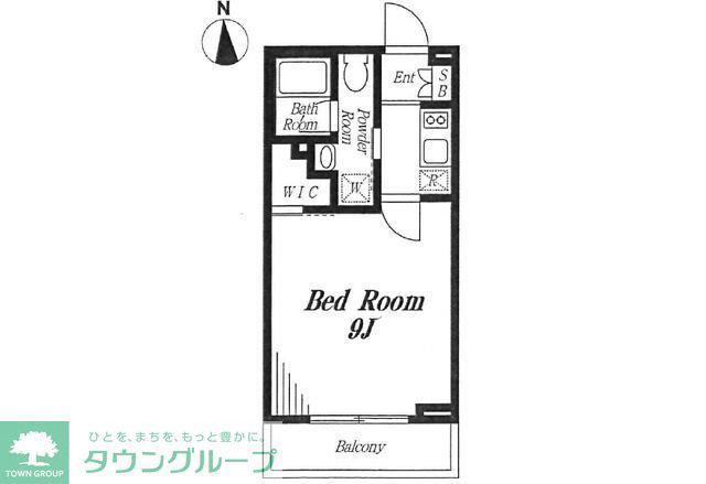 RISING PLACE 駒沢(1K/1階)の間取り写真