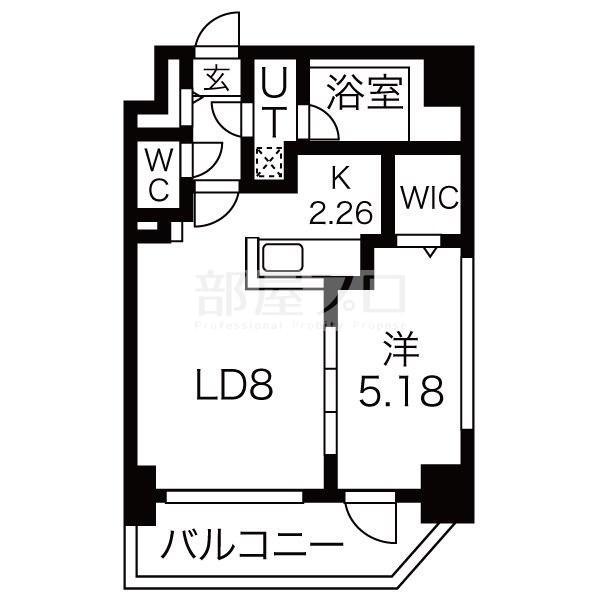 アークネスト円山(1LDK/7階)の間取り写真