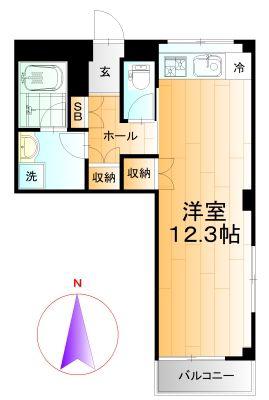 正風荘(ワンルーム/2階)の間取り写真