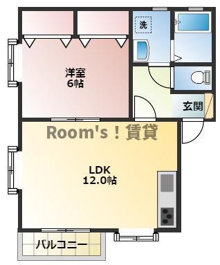 フローラルA(1LDK/1階)の間取り写真