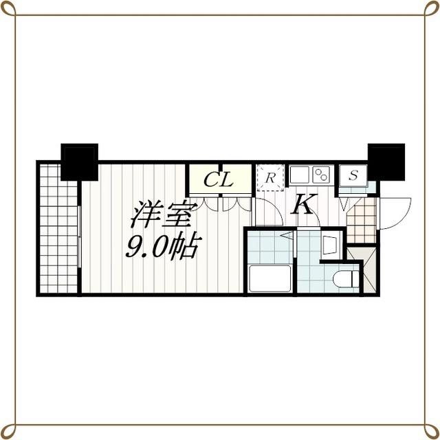 パークアクシス千葉新町(1K/8階)の間取り写真
