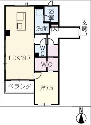 セレーノ吹上(1LDK/3階)の間取り写真