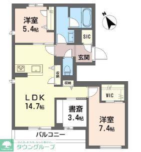エスバイヤマセ(2SLDK/2階)の間取り写真