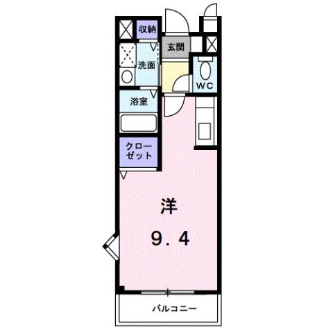 サニーサイド3883C(ワンルーム/1階)の間取り写真