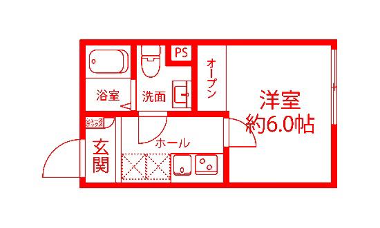 クォーク川崎(1K/3階)の間取り写真