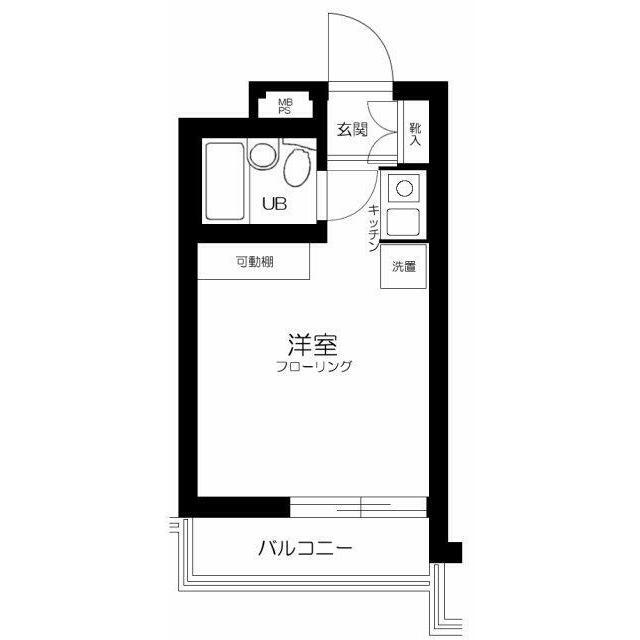 スカイコート尾山台(ワンルーム/2階)の間取り写真