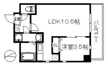 アリエス今宿II(1LDK/4階)の間取り写真