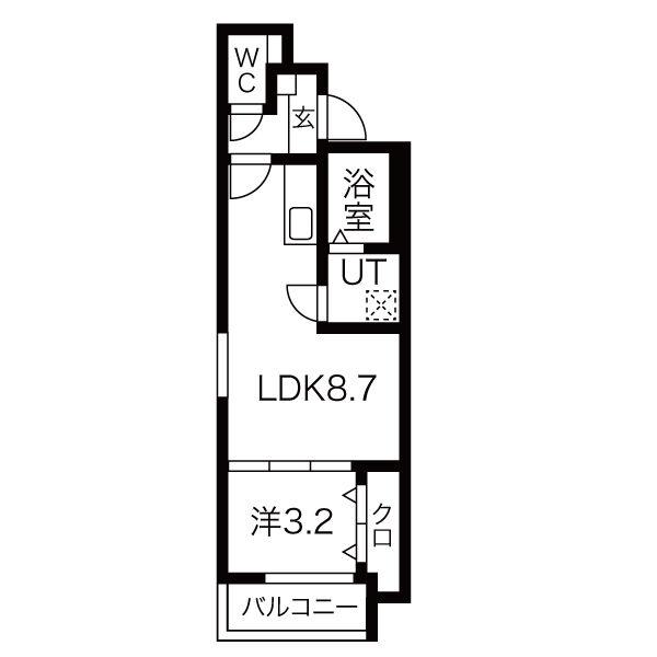 MOVE本陣PREMIO(1LDK/3階)の間取り写真