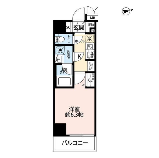プレール・ドゥーク浅草IV(1K/3階)の間取り写真