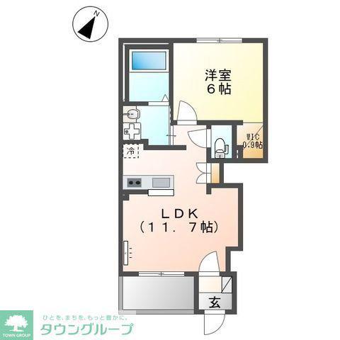 シャルール(1LDK/1階)の間取り写真