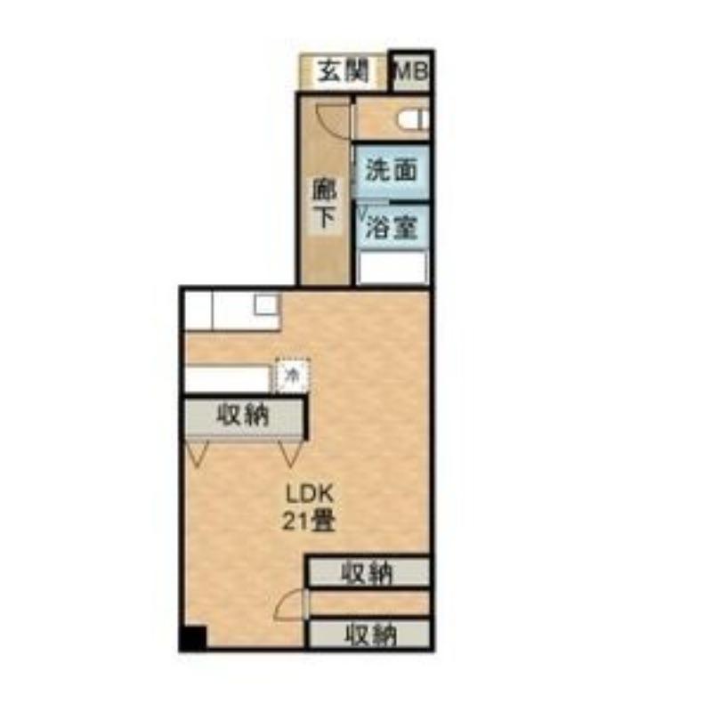エスパシオ白石(1LDK/3階)の間取り写真