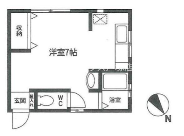 小糸ハイツ(ワンルーム/1階)の間取り写真
