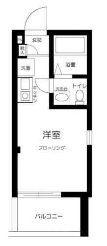 ポールフラッグ木場(ワンルーム/2階)の間取り写真