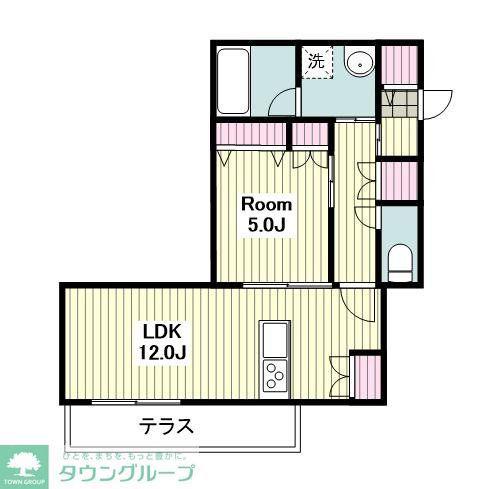 MILLE MERCIS(1LDK/1階)の間取り写真