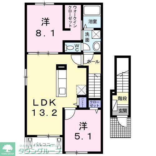 ストリーム I(2LDK/2階)の間取り写真