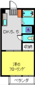 サマックスガーデニアハイツ(1DK/2階)の間取り写真