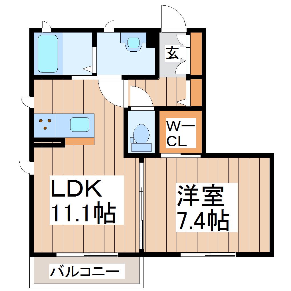 SIENNA(1LDK/1階)の間取り写真
