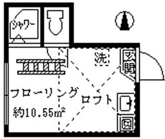 フェリスパルフェ(ワンルーム/2階)の間取り写真