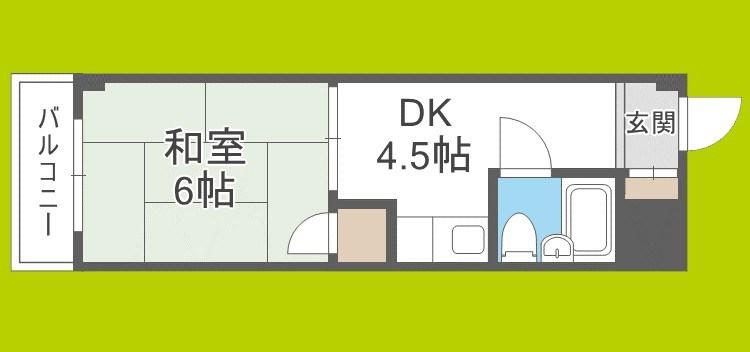 ヒカリ617(1DK/1階)の間取り写真