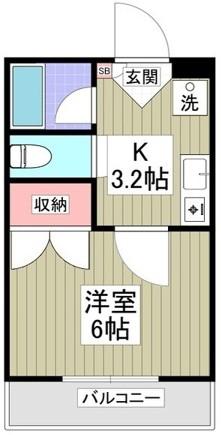 メゾンドールII番館(1K/1階)の間取り写真