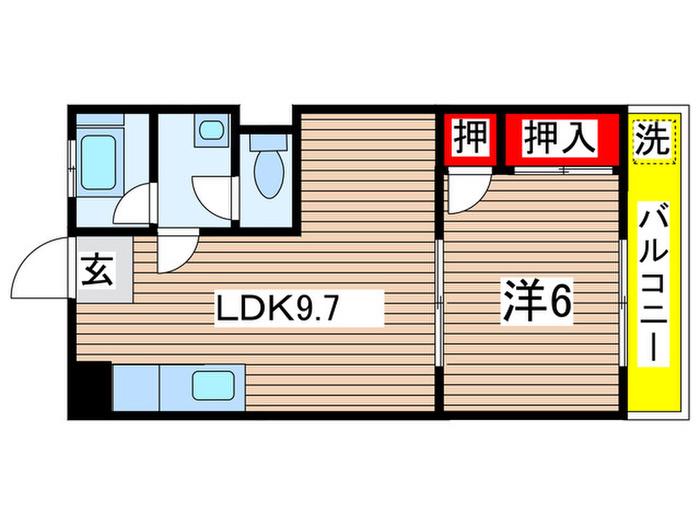 豊和都マンション(1LDK/7階)の間取り写真