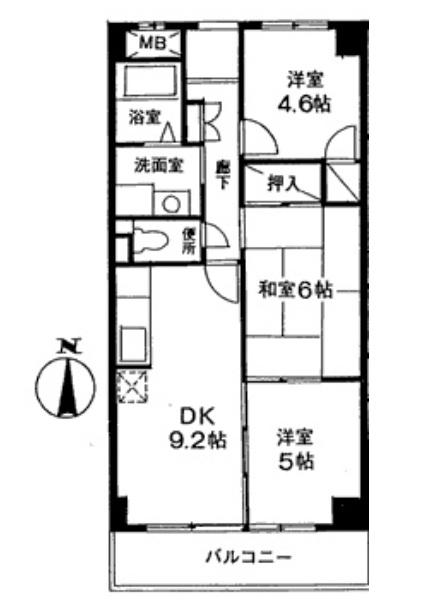 PICTURESQUE YAYOI(3DK/2階)の間取り写真