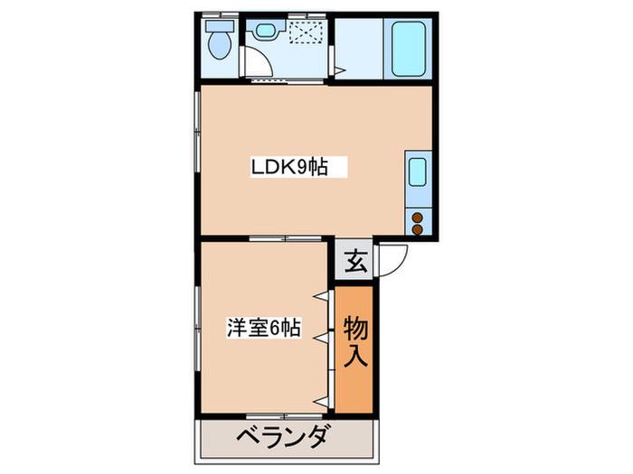 サンリバー西真土(1LDK/1階)の間取り写真