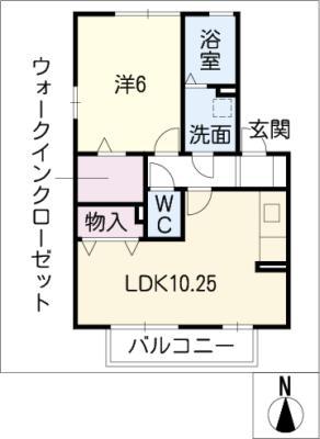 パークハイム柊山(1LDK/1階)の間取り写真