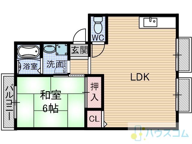 サンハイツ千原Ⅱ(1LDK/2階)の間取り写真