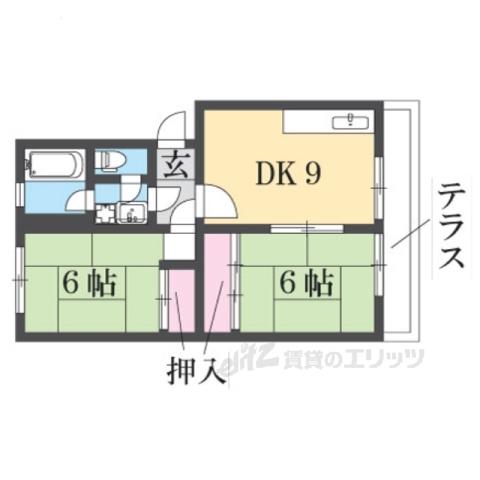 グリーンハイツ(2DK/3階)の間取り写真