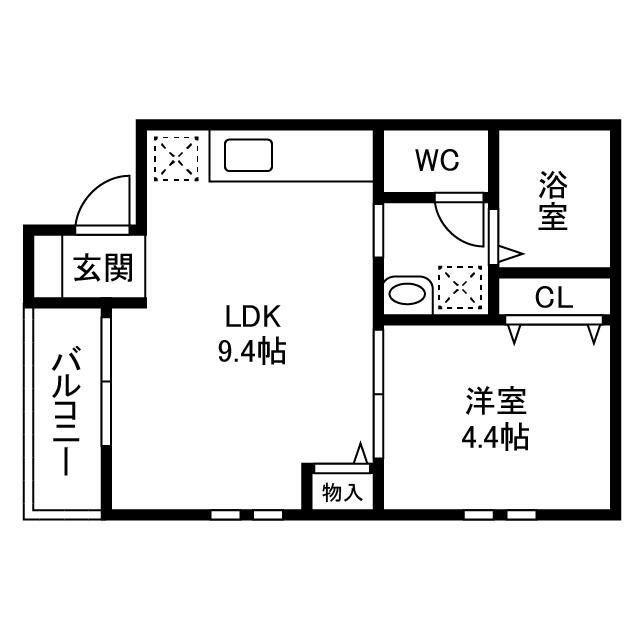 MON AMOUR KAREN 東千葉(1LDK/3階)の間取り写真