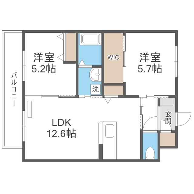 SUN PEARL HILLS(2LDK/4階)の間取り写真