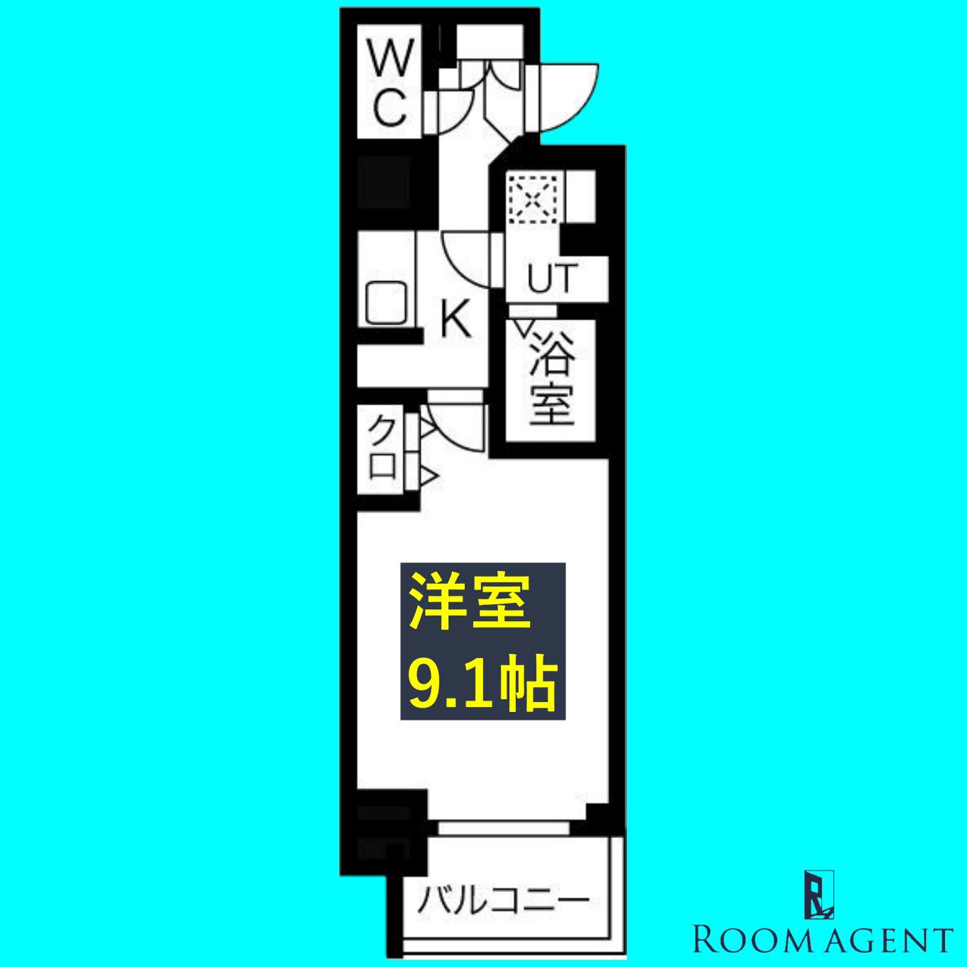 CREST TAPP新栄(1K/13階)の間取り写真