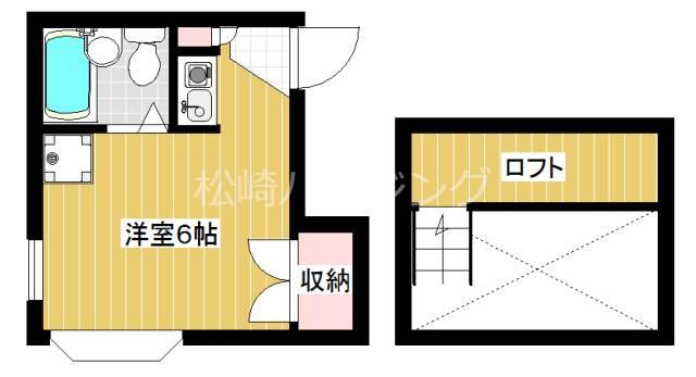 パストラルアライ(ワンルーム/2階)の間取り写真