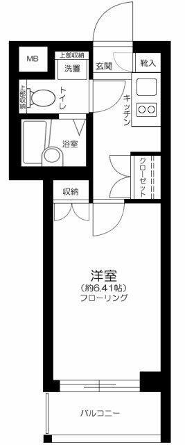 ビバリーホームズ五反田(1K/1階)の間取り写真