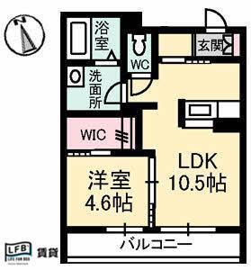 MASSIMO三番町(1LDK/3階)の間取り写真
