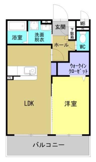 ロゼア鶴崎ウエスト(1LDK/5階)の間取り写真