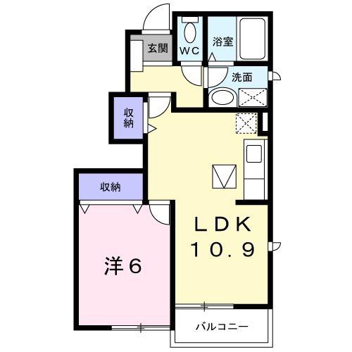 ユニゾンII(1LDK/1階)の間取り写真