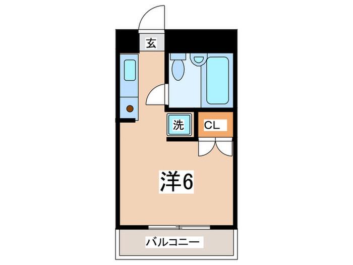 キャッスルアメジストII(ワンルーム/4階)の間取り写真