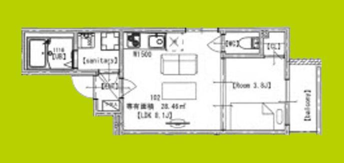 センショウトラストII(1LDK/1階)の間取り写真