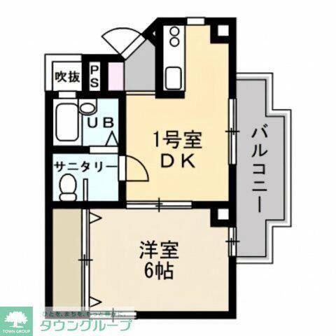 OKURAYAMAHILLS(1DK/2階)の間取り写真