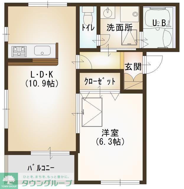 ルネス アヴニール(1LDK/3階)の間取り写真