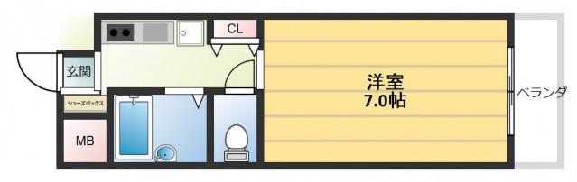 ノアーズアーク長田21(1K/3階)の間取り写真