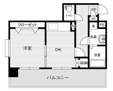 リファレンス小倉(1DK/3階)の間取り写真