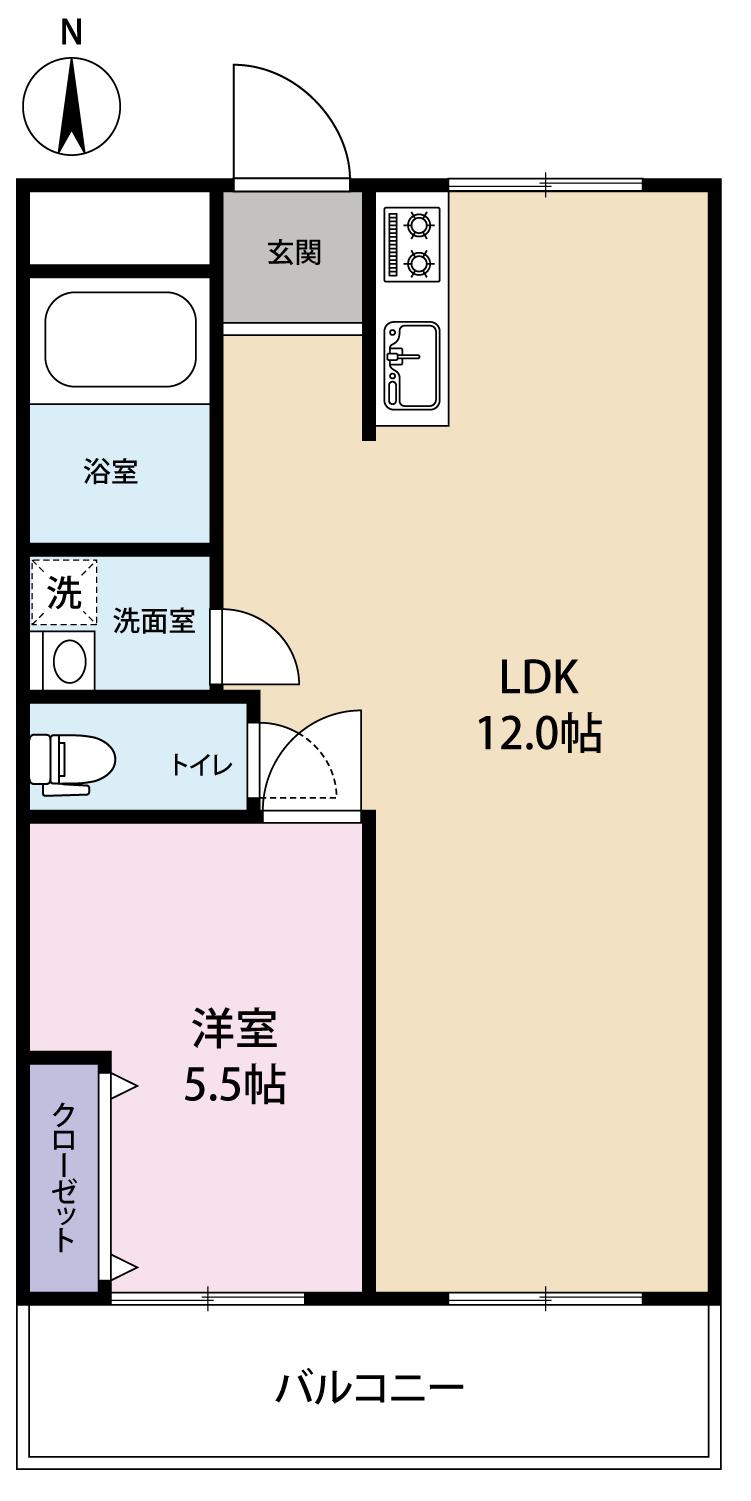 ラティーナ岐阜(1LDK/3階)の間取り写真