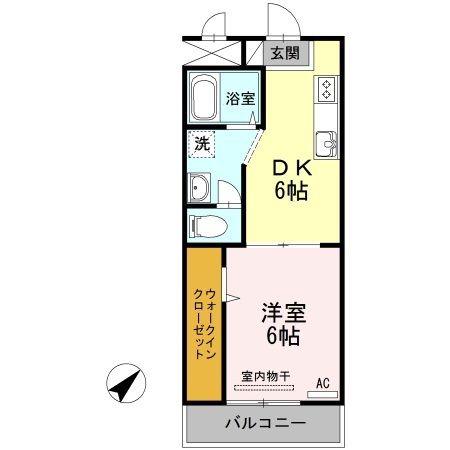 クレール静(1DK/1階)の間取り写真