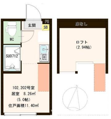 ハーモニーテラス南小岩VII(ワンルーム/1階)の間取り写真