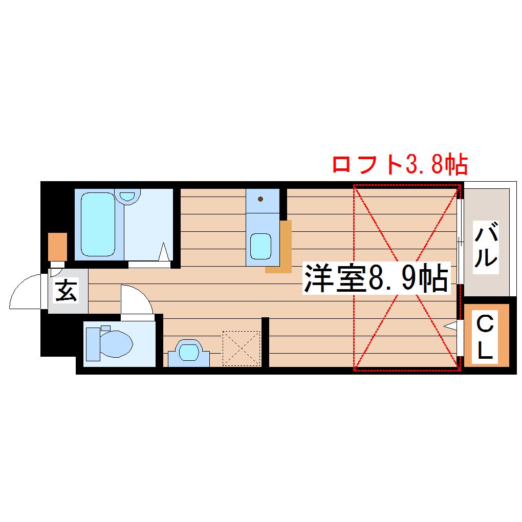 S-BASE NAKADA(ワンルーム/2階)の間取り写真